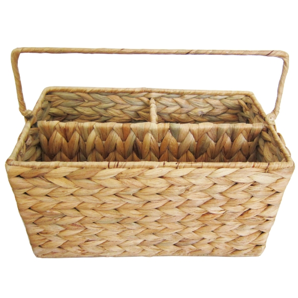 3-Compartment Candy Basket – Water Hyacinth, Havana Weave