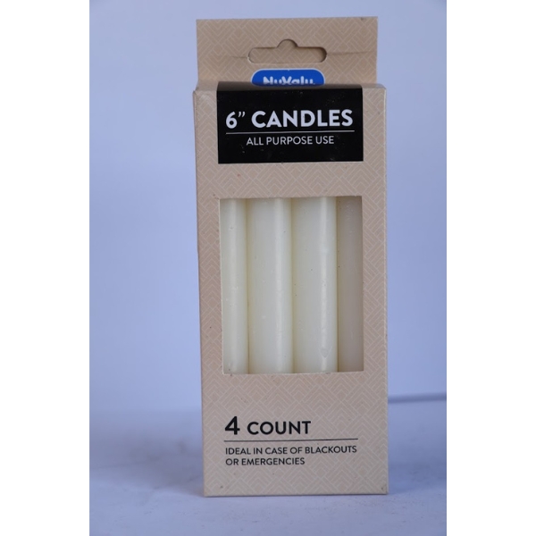 All Purpose 6 Inch White Candles 