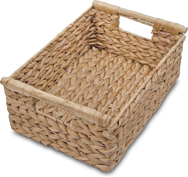 Handmade Water Hyacinth Basket with Handles