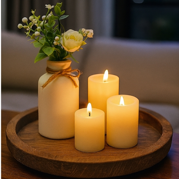 Pillar Candle Set – Elegant Home Decor – Long-Lasting Burn
