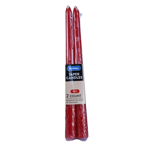 Red Taper Candles 2 Pack – Elegant Long Burning Dinner Candles