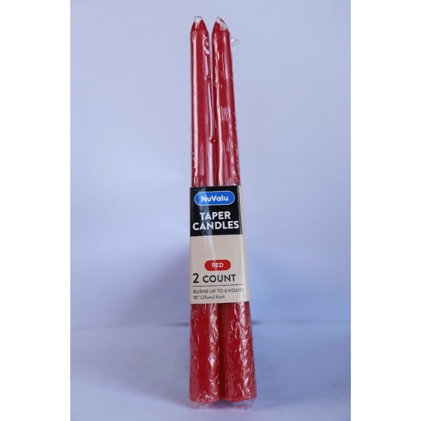 Red Taper Candles 2 Pack – Elegant Long Burning Dinner Candles