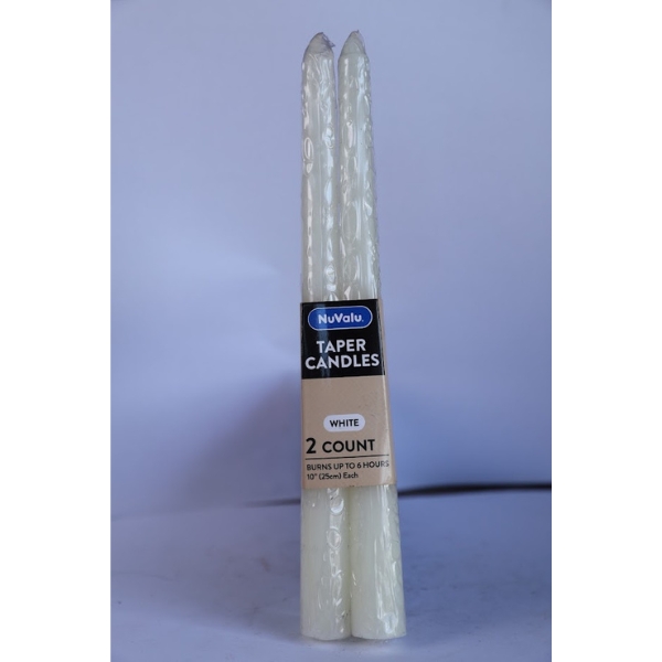 White Taper Candles 2 Pack – Classic Long Burning Elegant Candles