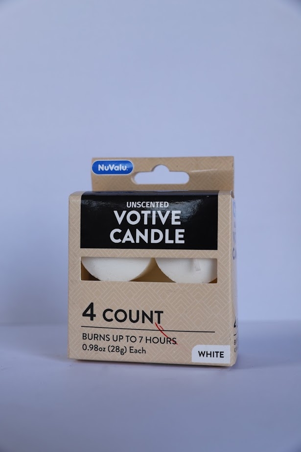 White Votive Candles 4 Pack – Long Lasting Clean Burning Candles